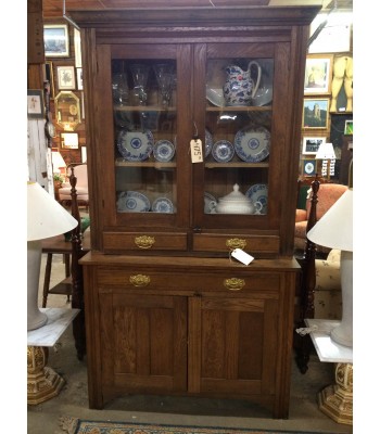 Antique Oak China Cupboard/Hutch